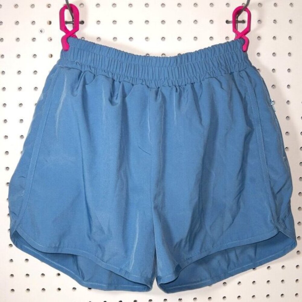 Doublju Elastic Baby Blue High Waisted Shorts​ w/Zipper Pockets M